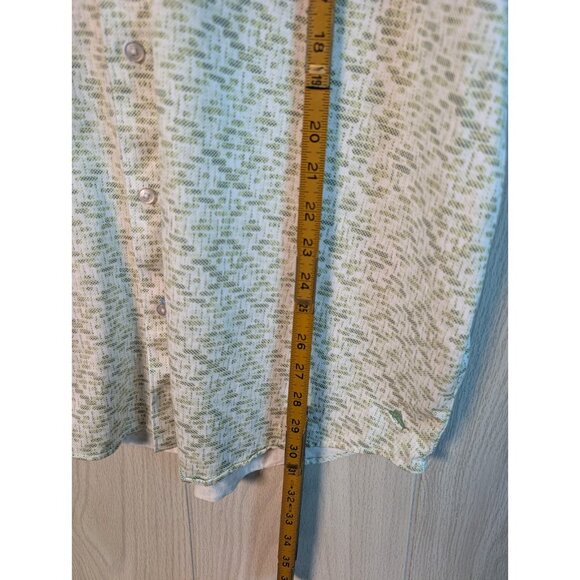 Tommy Bahama The San Lucio Stretch Shirt Sz XXL 3XL Green Geometric Pattern - Picture 7 of 7